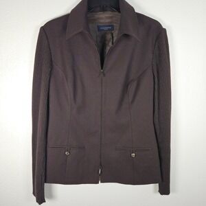 Piazza Sempione Italian Long Sleeve Brown Wool Blazer Jacket IT 48 Minimalistic